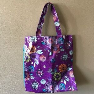 NWOT Paperchase Vinyl Purple Floral Tote Bag